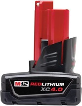 Milwaukee 48-11-2440 M12 4.0 Ah Red + 48-59-2401 M12 Battery Charger Sta... - $57.78