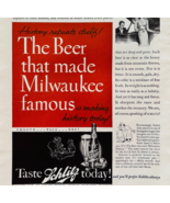 1938 Schlitz Beer Advertisement Milwaukee Famous Brewery Antique E90D1 - $35.09 CAD