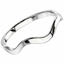 Elemental Wave Ring Womens Stainless Steel Stackable Band Minimalist Jewelry - £7.23 GBP