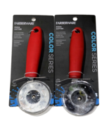 2 Pk Farberware Pizza Cutter Stainless Steel Blade Soft Red Handle Color... - €19,09 EUR