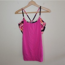 Soybu | Pink Draped Tank Top with Attached Tie Dye Bra, womens size large - £9.31 GBP