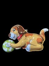 2016 Hallmark Tin Wind-Up Dog Toy With Ball Ornament 3rd in Series - $7.68