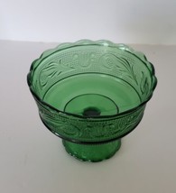 Vintage Green Glass E O Brody Co Cleveland USA Pedestal Compote Bowl Can... - £11.15 GBP