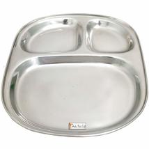 Prisha India Craft Stainless Steel 3 in 1 Compartment Divided Tray for K... - $17.64