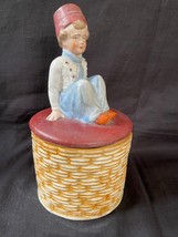 Antique Rare Austrian Antique Tobacco Jar Figural boy Humidor Character - $275.00