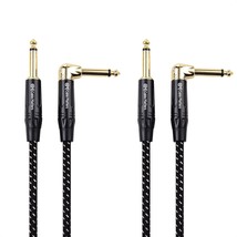 Cable Matters 2-Pack 1/4 Inch TS Straight to Right Angle Guitar Cable 6 ... - $29.44