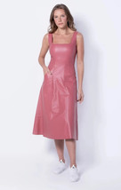 Stylish Lambskin  Barbie Pink Hot Party Leather Soft Dress Women&#39;s New Halloween - £118.75 GBP+