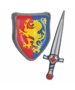 2pc Inflatable Sword &amp; Shield Costume Prop Medieval Crest Armor Knight N... - $220.40 MXN