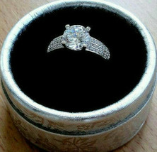 Solid 14k White Gold 2.65Ct Round Cut Diamond Gorgeous Engagement Ring Size 5.5 - £220.75 GBP