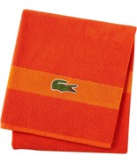 LACOSTE Orange Big Crocodile Bath Towel Measures 30" x 52" - $21.73