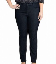 $155 NYDJ Plus Size Marilyn Straight Tonal Stitching Denim Jeans Dark Enzyne 24W - £101.18 GBP