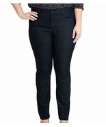 $155 NYDJ Plus Size Marilyn Straight Tonal Stitching Denim Jeans Dark En... - £101.18 GBP