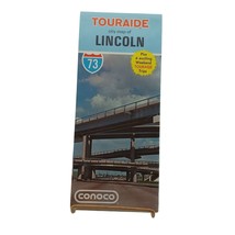 Retro Touraide Lincoln Nebraska City Road Map Conoco Oil and Gas Adverti... - £11.23 GBP