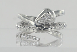 3ct Lab Created Diamond Cluster Engagement Ring 14K White Gold Finish - £69.57 GBP