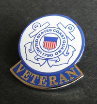 Uscg Coast Guard Veteran Shield Lapel Hat Pin Badge 1 X 1.2 Inches Usa - £4.42 GBP