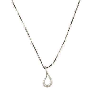 TIFFANY & Co Open Teardrop Pendant Necklace in Sterling Silver 18in - $173.25