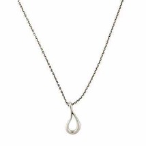 TIFFANY &amp; Co Open Teardrop Pendant Necklace in Sterling Silver 18in - £136.88 GBP