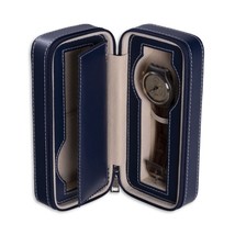Bey Berk Davidson Leather Double Watch Travel Case 2 Watch Case Blue - $64.95