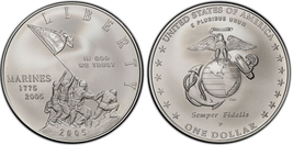 NGC MS70 2005 P Marines Silver $1 - £95.70 GBP