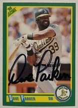 An item in the Sports Mem, Cards & Fan Shop category: Dave Parker Autographed 1990 Score Baseball Card - Oakland A's