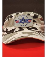 TOPGUN Patched White Camo Cadet Hat - $19.99