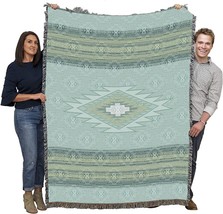 Twin Rivers Blanket - Southwest Native American Inspired - Gift Tapestry, 72x54 - £61.00 GBP