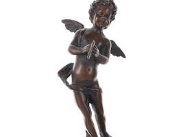 Auguste Moreau (1834 – 1917) French Bronze sculpture putti with cymbals - $391.05
