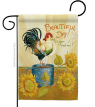 Beautiful Day Rooster Garden Flag Barnyard Animal 13 X18.5 Double-Sided House Ba - £15.91 GBP