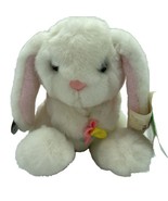 Westcliff Collection Vintage Plush White Bunny Rabbit Holding Felt Flowe... - $33.04 CAD