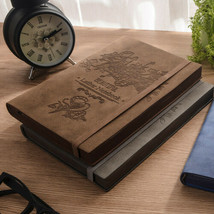 Vintage Flower PU Leather Cover Journals Notebook Lined Paper Writing Diary - £22.72 GBP