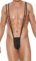 Men&#39;s Suspender Thong Pouch Underwear Stretch Shoulder Straps Black 82921 - $18.80