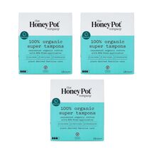 The Honey Pot Super Tampons Bio-Plastic Applicator 54 Count 3 x 18 Pack NEW - $19.55