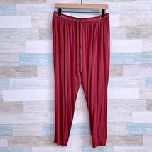 Soma Soft Jersey Tapered Lounge Pants Red Pajama Pull On Stretch Womens Large - £19.45 GBP