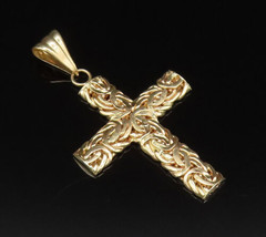 14K GOLD - Vintage Fancy Byzantine Religious Cross Pendant - GP534 - $217.79