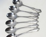 Oneida Mansfield Oval Soup Spoons 6 7/8&quot; Lot of 6 Stainless - £13.30 GBP