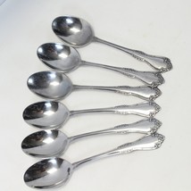 Oneida Mansfield Oval Soup Spoons 6 7/8" Lot of 6 Stainless - $16.65