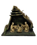 Vintage Fontanini Depose Italy Nativity Set 5 Figures and Wood Manger 8 ... - $52.25