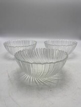 Arcoroc Seabreeze Cereal Salad Berry Bowl Set of 3 Clear Glass Swirl 5.5&quot; - $24.49