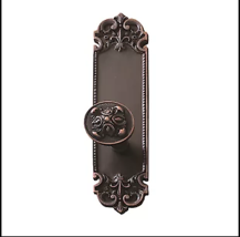 Brass Accents D04-K324G-MLT-609 2.37 in. Antique Brass Fleur De Lis Plate Privac - $145.04