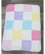 CIRCO target Plush Baby Blanket Lovey Color Block Pink Minky Squares Sherpa - €29,61 EUR