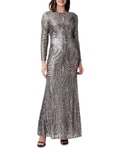 Adrianna Papell Women&#39;s Sequined Mermaid Gown Silver Size 14 B4HP $249 - £79.66 GBP