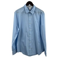 Calvin Klein Blue Long Sleeve Button Front Shirt Size Large - $11.56