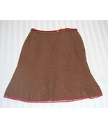 NWT Worthington Brown Checked Skirt with Velvet Ribbon Belt Misses Size 10 - £15.79 GBP