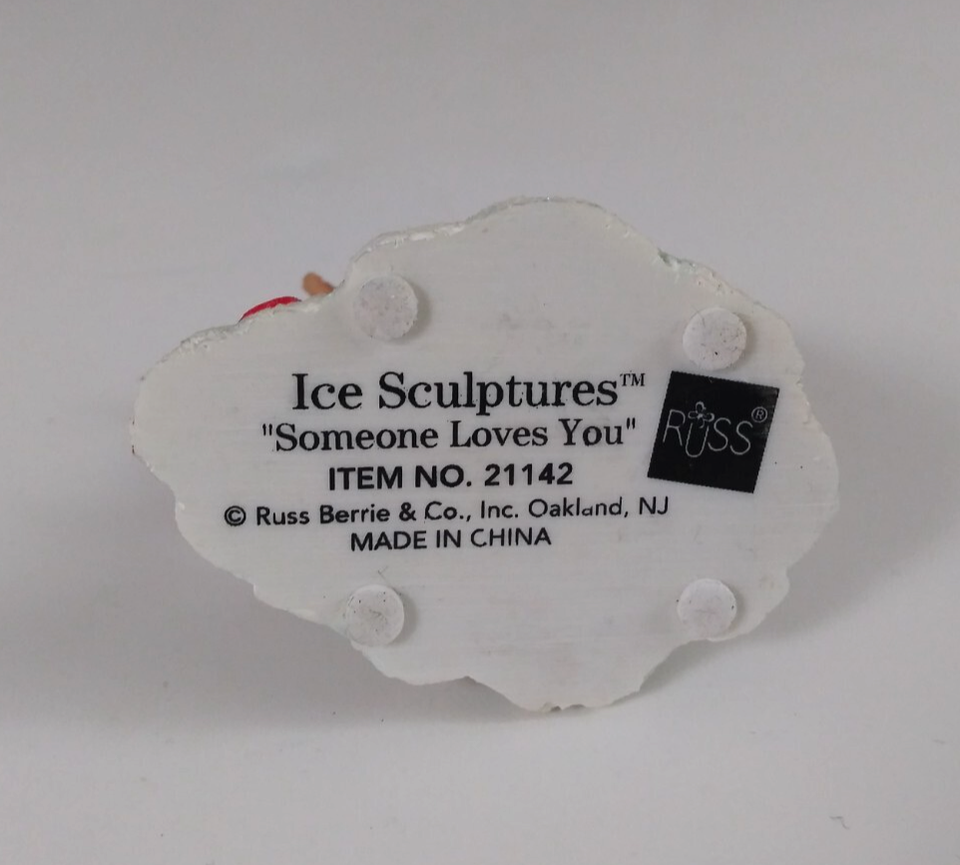 Russ Ice Sculptures Someone Loves You #21142 Mini Collectible Snowman Figurine Item image 7