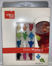 Vacu Vin Party People Wine drinking Glass Markers - Set of 12 silicone figures - £4.68 GBP