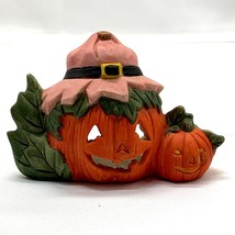 Pumpkin Candle Holder Halloween Autumn Tealight Scarecrow - £6.08 GBP