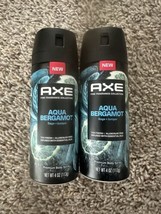 2 Axe Fine Fragrance Collection Deodorant Body Spray Aqua Bergamot 4oz ea - $9.49