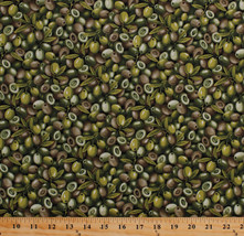 Fresh Olives Vegetables Fruit Food Farmer Garden Cotton Fabric Print Bty D786.71 - £28.31 GBP