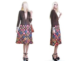 RARE MASKIT granny square dress vintage 70s crochet dress psychedelic dress S - £956.25 GBP