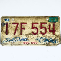 1991 United States South Dakota Centennial Passenger License Plate 17F 086 - £12.65 GBP